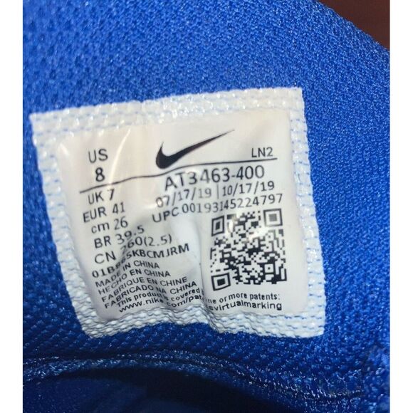 Nike Men's Force Zoom Trout 6 Turf Shoes Baseball Royal Blue White Size 8 - Picture 6 of 6